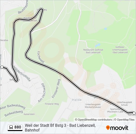 880 Bus Line Map