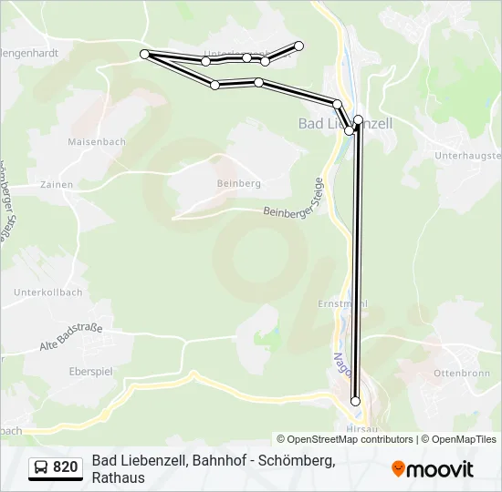 820 Bus Line Map