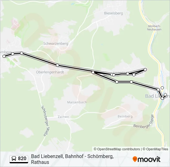 820 Bus Line Map