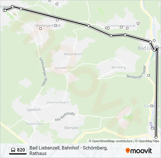 820 Bus Line Map