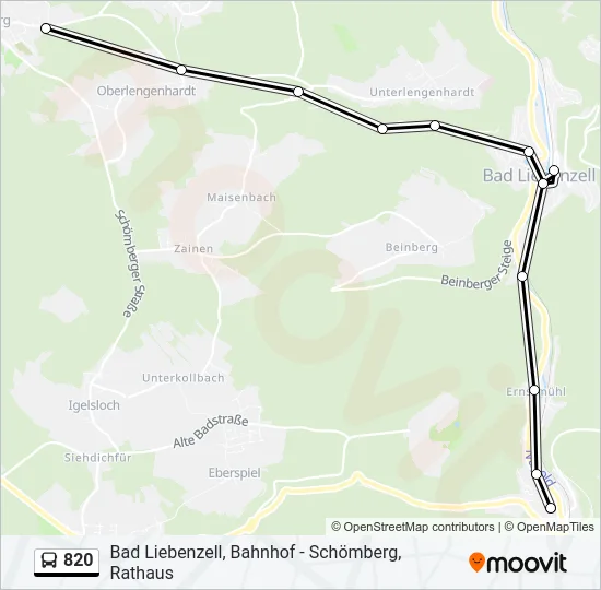 820 Bus Line Map
