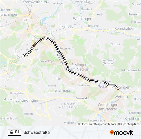 S1 Light Rail Line Map