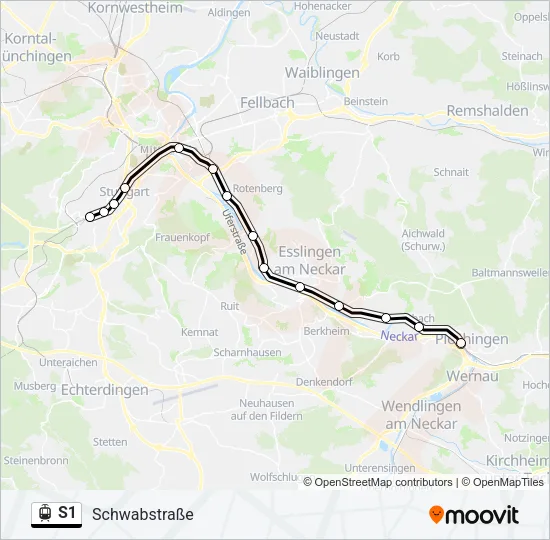 S1 Light Rail Line Map