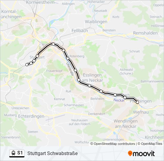 S1 light rail Line Map