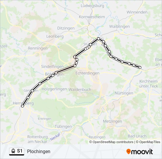 S1 light rail Line Map