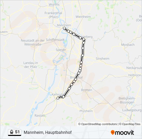 S1 light rail Line Map