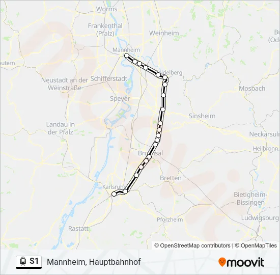 S1 Light Rail Line Map