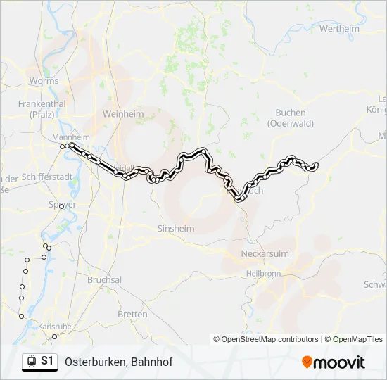 S1 Light Rail Line Map
