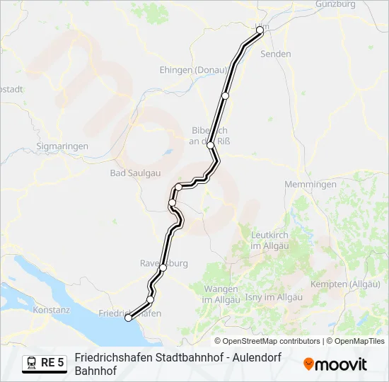 RE 5 Train Line Map
