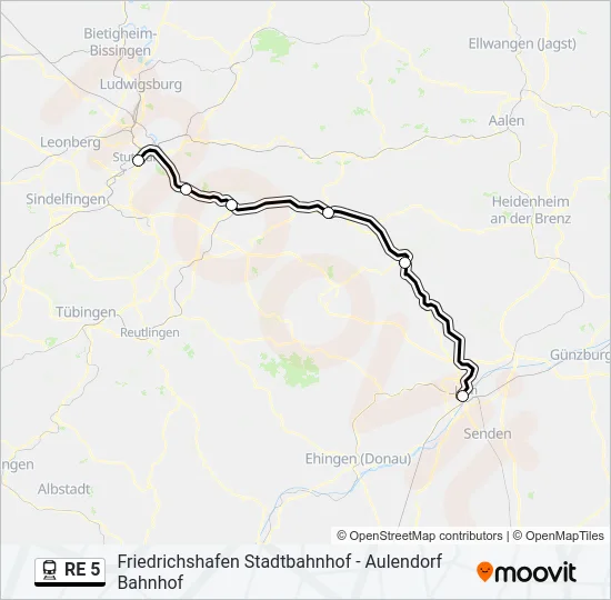 RE 5 Train Line Map