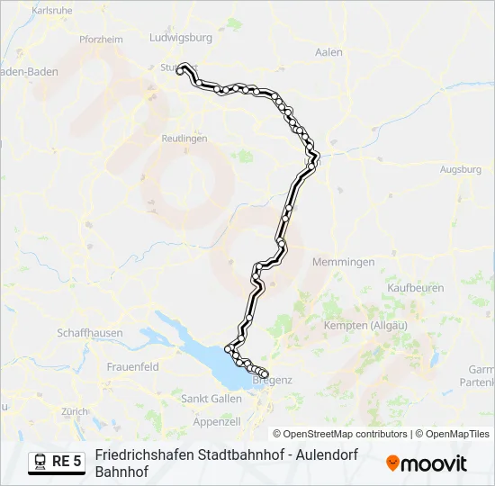 RE 5 Train Line Map