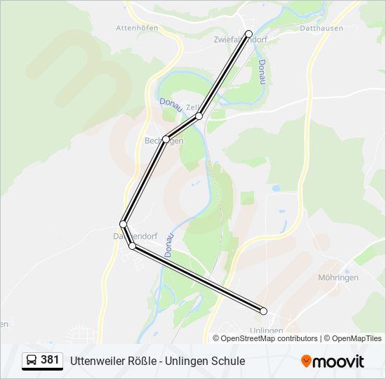 381 bus Line Map