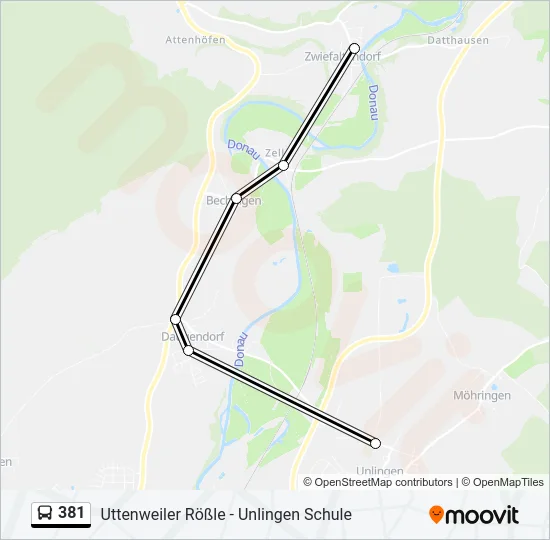 381 Bus Line Map