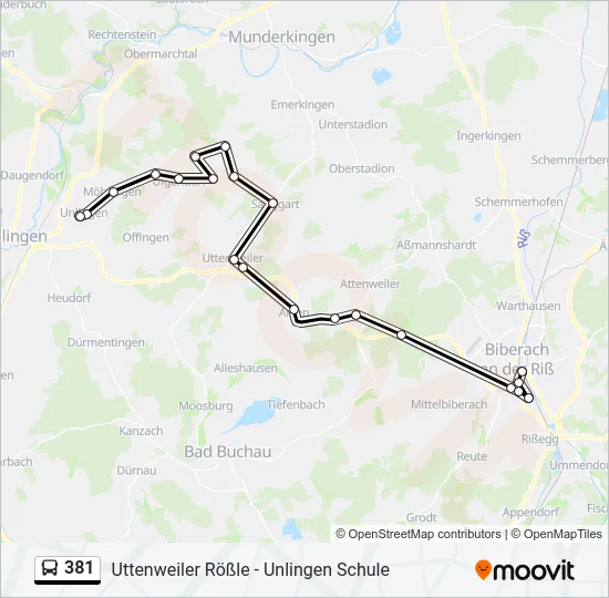 381 Bus Line Map
