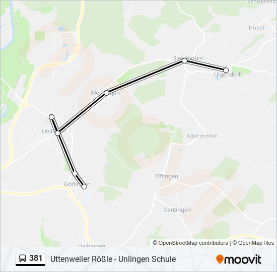 381 bus Line Map