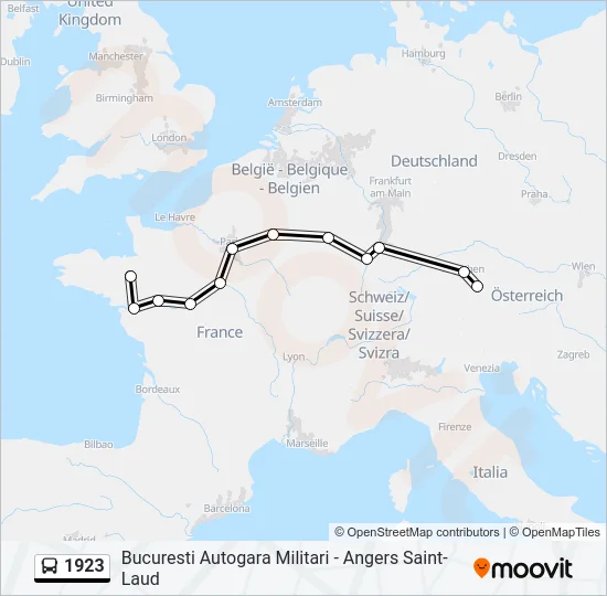1923 Bus Line Map