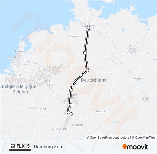Buslinie FLX15 Karte