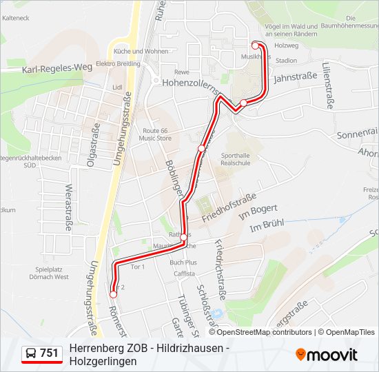 751 Bus Line Map