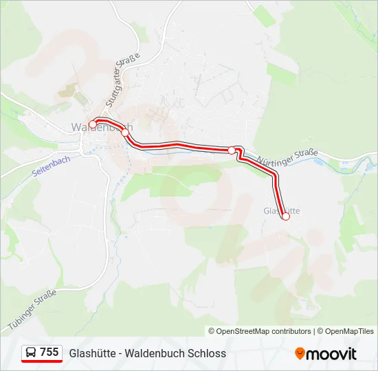 755 Bus Line Map