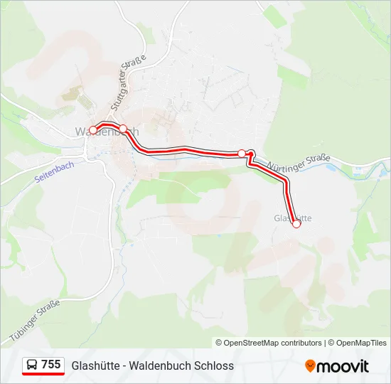 755 Bus Line Map