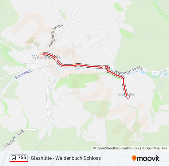 755 bus Line Map