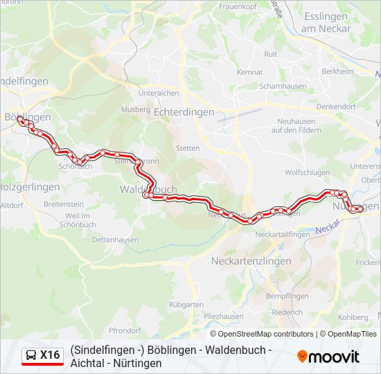 X16 Bus Line Map