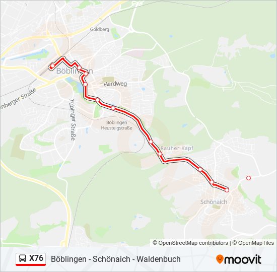 X76 bus Line Map