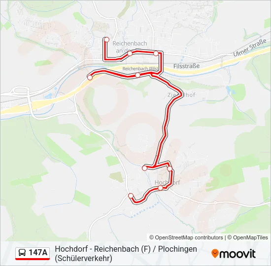 147A Bus Line Map