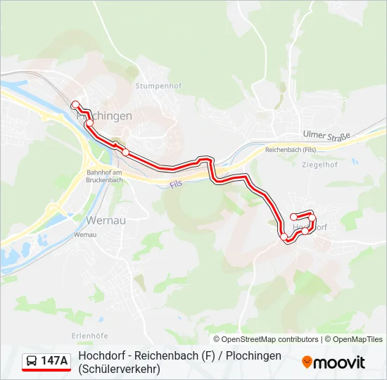 147A Bus Line Map