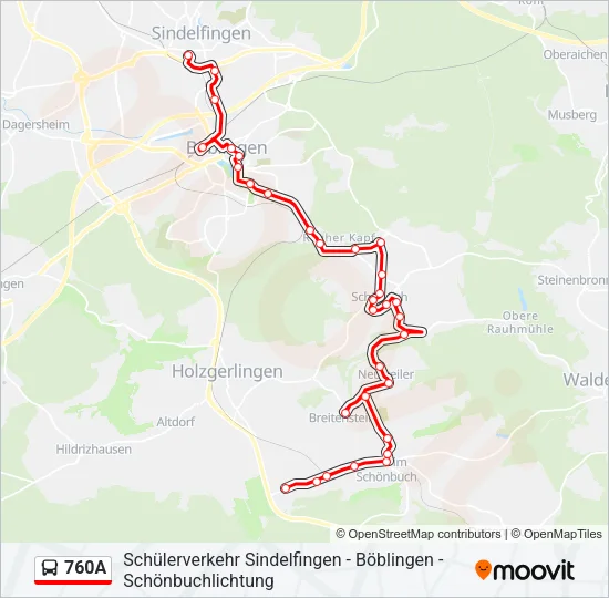 760A Bus Line Map