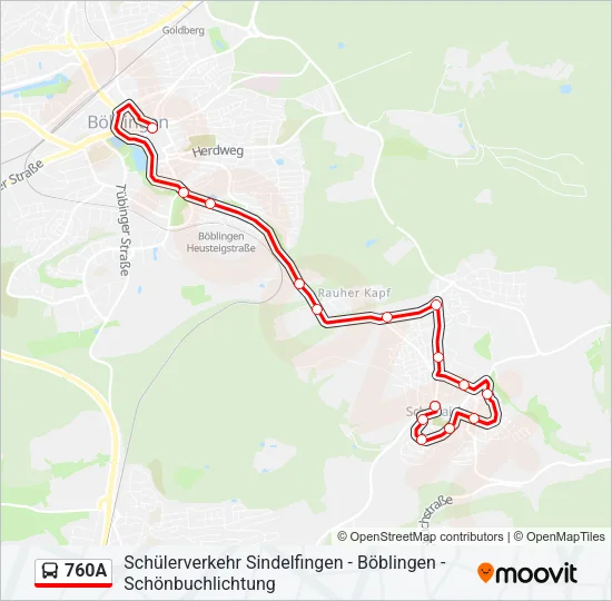 760A Bus Line Map