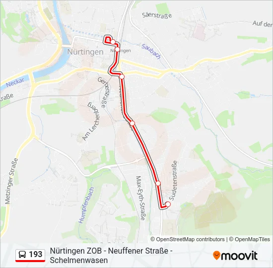 193 Bus Line Map