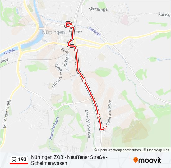 193 bus Line Map