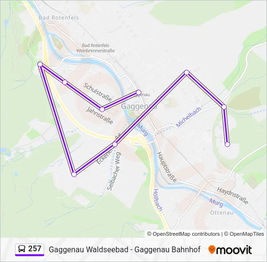 Автобус 257: карта маршрута