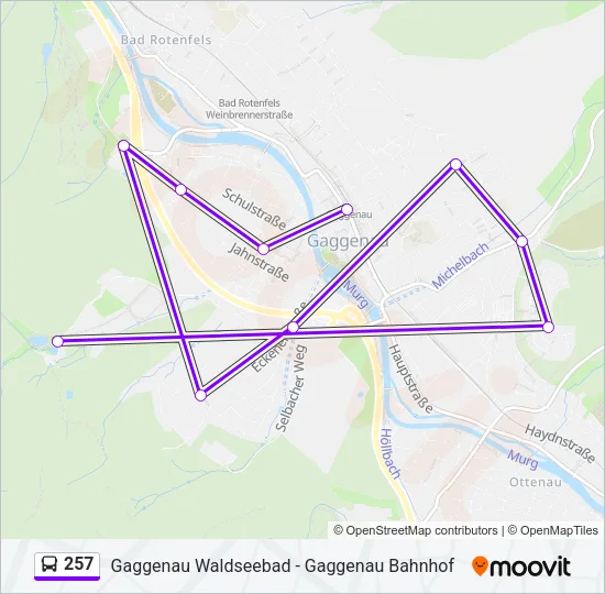 257 Bus Line Map