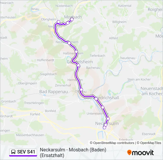 SEV S41 Bus Line Map