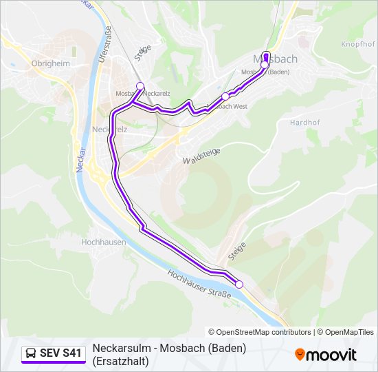 SEV S41 Bus Line Map
