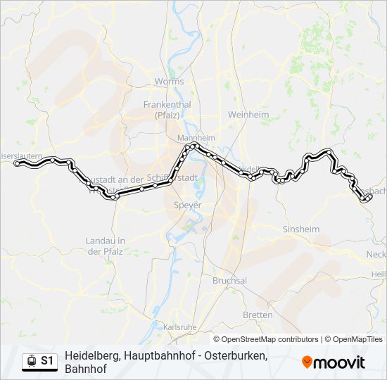 S1 Light Rail Line Map