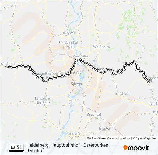 S1 Light Rail Line Map