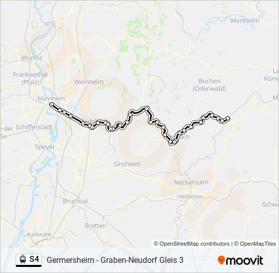 S4 light rail Line Map