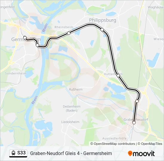 S33 Light Rail Line Map