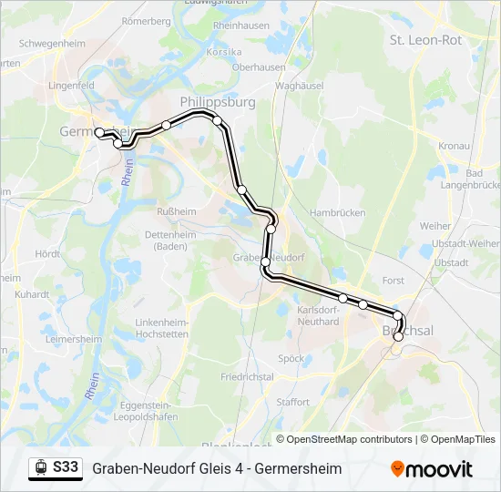 S33 Light Rail Line Map
