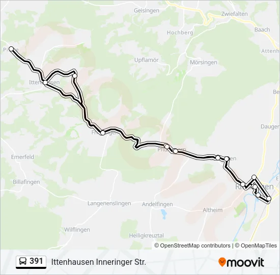 391 Bus Line Map
