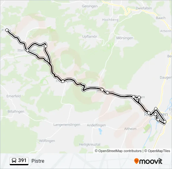 391 Bus Line Map