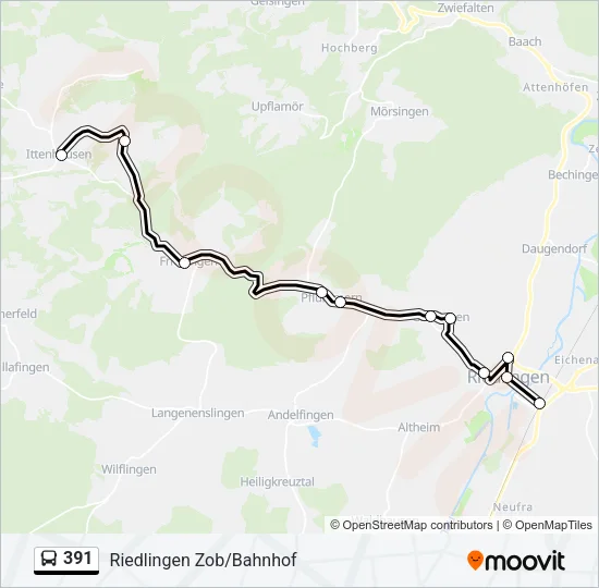 391 Bus Line Map