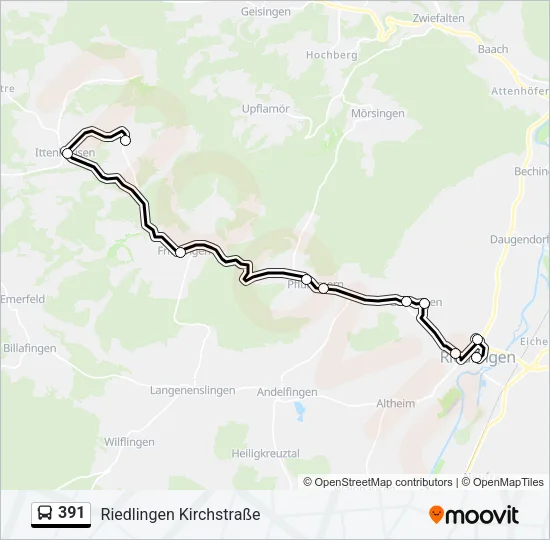 391 Bus Line Map