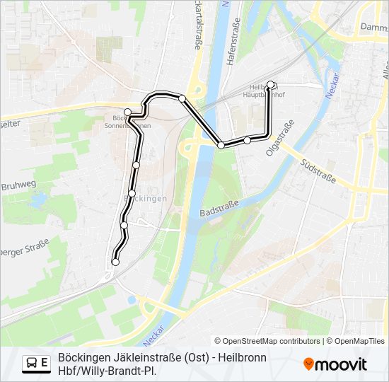 E Bus Line Map