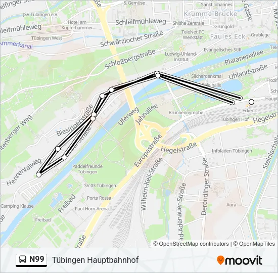 N99 Bus Line Map