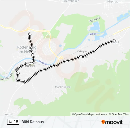 19 Bus Line Map