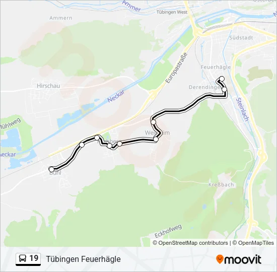 19 Bus Line Map